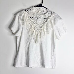 Sea New York Ruffle Lace V-Neck Blouse
